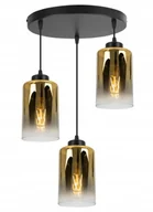 Lampy sufitowe - Lampa Sufitowa Wisząca Żyrandol Potrójna Złota Czarny Plafon Loft Nad Stół - miniaturka - grafika 1