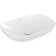 Umywalki - Villeroy & Boch Loop & Friends umywalka 56x38 cm nablatowa prostokątna CeramicPlus White Alpin 4A4901R1 - miniaturka - grafika 1