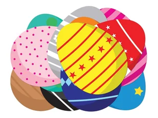 Congee.pl Dekoracja papierowa jajka, pisanki ze wzorkami - 12 szt CUT-WIE3 - Wielkanoc - miniaturka - grafika 1