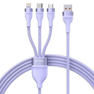 Baseus Flash Series II kabel USB Typ C / USB Typ A - USB Typ C / Lightning / micro USB 100 W 1,2 m fioletowy (CASS030105) CASS030105 - Kable USB - miniaturka - grafika 1