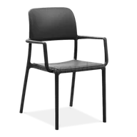 Fotele i krzesła biurowe - D2.Design Krzesło Riva z podłokietnikami czarne 8010352246027 - miniaturka - grafika 1