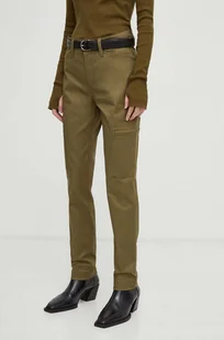 G-Star Raw spodnie damskie kolor zielony dopasowane high waist - Spodnie damskie - miniaturka - grafika 1
