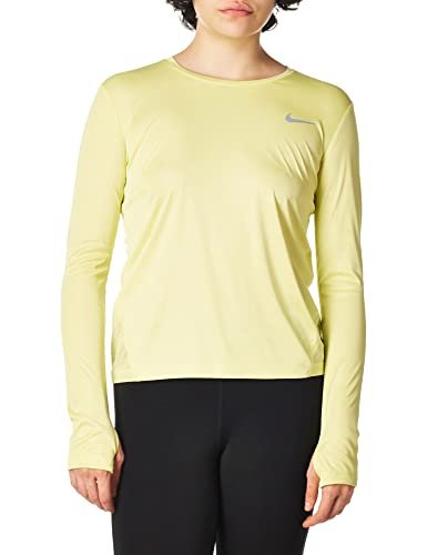 Nike Damska koszulka z długim rękawem W NK MILER TOP LS Limelight/(odblaskowy sil), 2XL