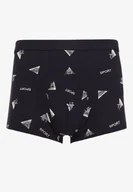 Majtki damskie - Granatowe Bawełniane Majtki Bokserki z Szeroką Gumką i Napisami Nelliaura - Born2be - miniaturka - grafika 1