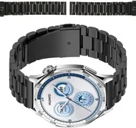 Akcesoria do smartwatchy - Bizon Pasek ze stali nierdzewnej do smartwatcha, Strap Watch Aura, QuickRelease 22 mm, czarny - miniaturka - grafika 1