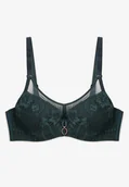 Biustonosze - Ciemnozielony Koronkowy Biustonosz z Usztywnianymi Miseczkami i Odpinanymi Ramiączkami Christial - miniaturka - grafika 1