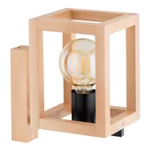 Lampy ścienne - Kinkiet ścienny Pako jasne drewno-czarny 1xE27x15W wym: 26 x 16 x 24 cm metal IP20 Alfa - miniaturka - grafika 1