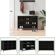 Szafki na buty - The Living Store Stojak na buty czarny 100x35x70 cm Materiał drewnopochodny - miniaturka - grafika 1