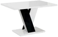 Ławy i stoliki kawowe - Ława stolik kawowy biały czarny połysk 100 cm - miniaturka - grafika 1