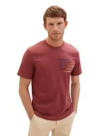 Koszulki męskie - TOM TAILOR T-shirt męski, 32220 – Burned Bordeaux Red, S - miniaturka - grafika 1