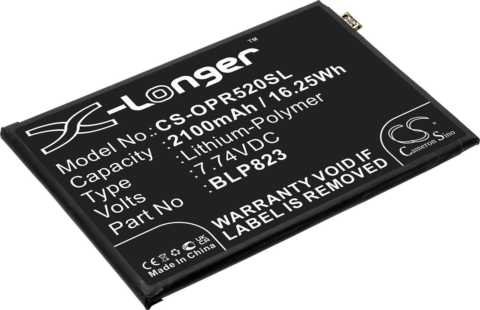 TECHTEK Baterie kompatybilny z [OPPO] CPH2201, PDSM00, PDST00, Reno5 Pro, Reno5 Pro 5G zastępuje BLP823