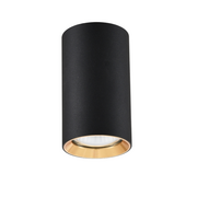 Lampy sufitowe - Light Prestige Manacor oczko czarne ze złotym ringiem 13 cm LP-232/1D - 130 BK/GD - miniaturka - grafika 1