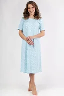 Bielizna nocna - Damska koszula nocna Anitta turkusowa długa XXL - miniaturka - grafika 1