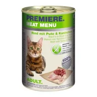 Mokra karma dla kotów - PREMIERE Meat Menu Adult Wołowina, indyk i królik 24x400 g - miniaturka - grafika 1
