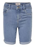Spodenki damskie - KIDS ONLY Dziewczęce szorty dżinsowe, niebieski (medium blue denim), 152 cm - miniaturka - grafika 1