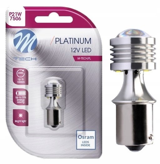 Żarówka P21w Led Osram M-tech Ba15s Retrofit 12/24v Biała Mocna