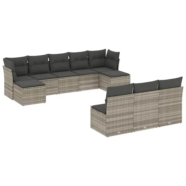 Zestaw wypoczynkowy rattan PE jasnoszary, 62x62x69 cm