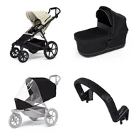 Wózki dziecięce - Wózek miejski Thule Urban Glide 4-wheel Soft beige + Bassinet Black SET 4in1 - miniaturka - grafika 1