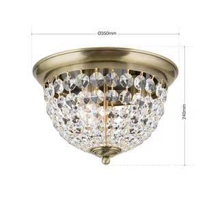 Lampa sufitowa Plafon, patyna/przezroczysta, Ø35cm - Lampy sufitowe - miniaturka - grafika 4