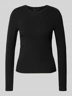 Bluzki damskie - Bluzka z długim rękawem o kroju slim fit z mieszanki bawełny model ‘RILEY’ - miniaturka - grafika 1
