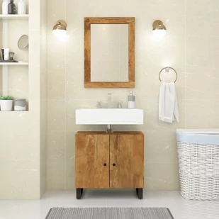 vidaXL Lustro, 70x50 cm, lite drewno mango i szkło - Lustra vidaXL Lustro, 70x50 cm, lite drewno mango i szkło - Lustra - miniaturka - grafika 1