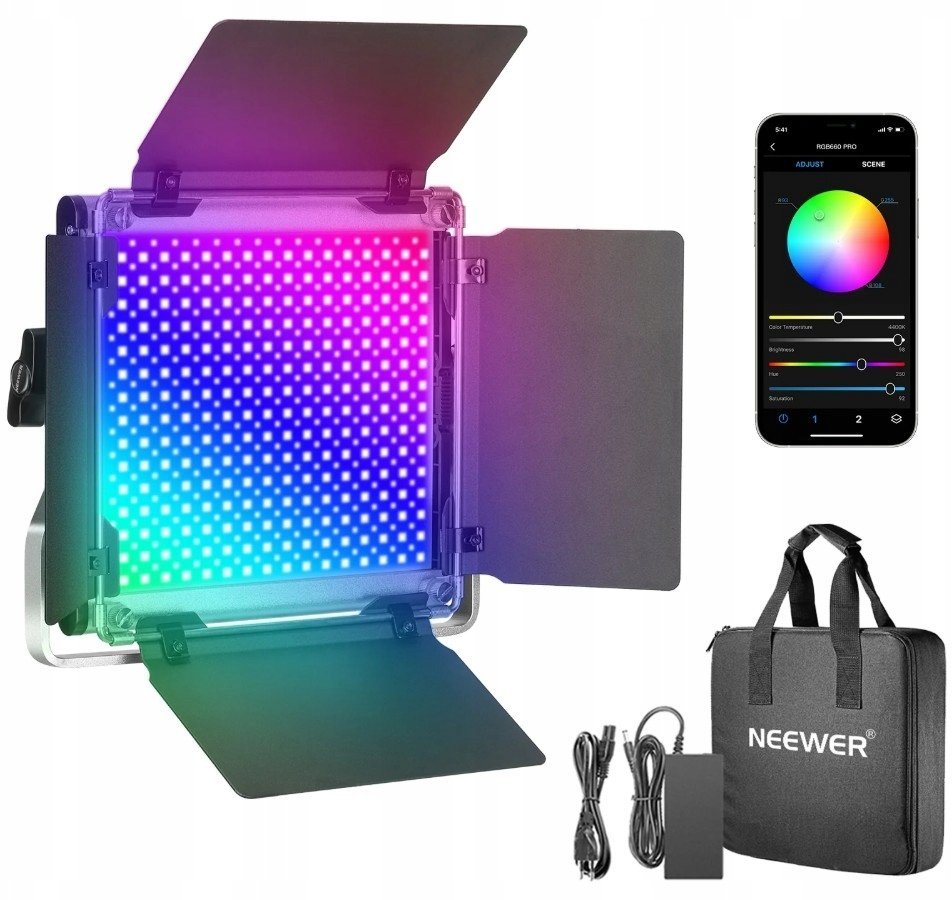 Lampa studyjna Neewer Mocna Lampa Led 660 Diod Rgb 50w Wrota 3200-5600k Foto Video Vlog / Neewer / Rgb660 Pro Ii Led / 10105695