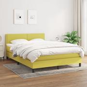 Łóżka - Łóżko kontynentalne z materacem, zielone, tkanina, 140x190 cm Lumarko - miniaturka - grafika 1
