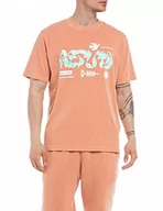 Koszulki męskie - Replay Męski T-shirt M6587, 267 Pagoda RED, S, 267 Pagoda Red, S - miniaturka - grafika 1