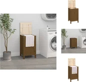 Kosze na bieliznę - vidaXL Kosz na pranie miodowy brąz 44x44x76cm lite drewno sosnowe - Kosze na pranie - miniaturka - grafika 1