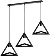 Lampy sufitowe - Lampa sufitowa metalowa loft trójkątna wisząca AT39-3SZ-Black - miniaturka - grafika 1