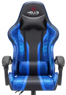 Fotel gamingowy Hell's Chair Hexagon Blue Niebieski Czarny - Fotele gamingowe - miniaturka - grafika 1