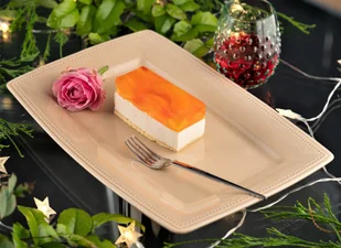 Półmisek prostokątny 38 cm jasny beż PORTO - Miski i półmiski - miniaturka - grafika 1