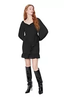 Sukienki - Trendyol Sukienka - bordowa - marszczony brzeg, Czarny, 60 - miniaturka - grafika 1