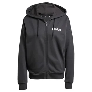 adidas Damska bluza z kapturem Essentials Linear Full Zip French Terry - Bluzy damskie - miniaturka - grafika 1