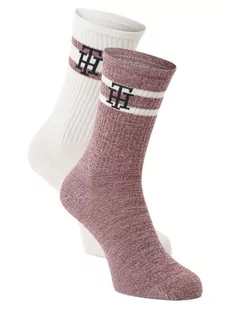 Tommy Hilfiger - Skarpety damskie pakowane po 2 szt., biały|różowy - Skarpetki damskie - miniaturka - grafika 1