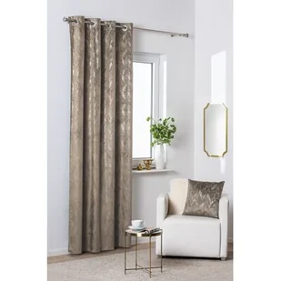 Zasłona z kółkami Dubai 140 x 260 cm taupe - Zasłony - miniaturka - grafika 1