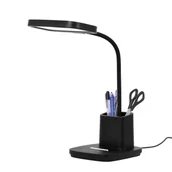 Lampy stojące - Czarna lampa biurkowa LED z pojemnikiem K-BL1301 CZARNY z serii TOLA - miniaturka - grafika 1