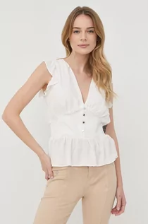 Bluzki damskie - Morgan bluzka damska kolor biały wzorzysta - grafika 1