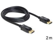 Kable komputerowe i do monitorów - Impakt KABEL DISPLAYPORT M/M 2M V1.2 (20 PIN) 4K CZARNY DELOCK (1_345711) - miniaturka - grafika 1