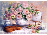 Zabawki kreatywne - KOLOROWY HAFT DIAMENTOWY, OBRAZ, MOZAIKA KWIATY - miniaturka - grafika 1