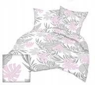 Pościel - pościel bawełna lux 220x240 + 2 poszewka B 390-2 werona szara z różem - miniaturka - grafika 1