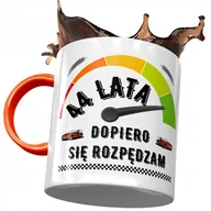 Kubki - Kubek Pomarańczowy na Urodziny 44 44te 44-te z Nadrukiem ze Zdjęciem + Opakowanie na prezent (wzór 02) - miniaturka - grafika 1