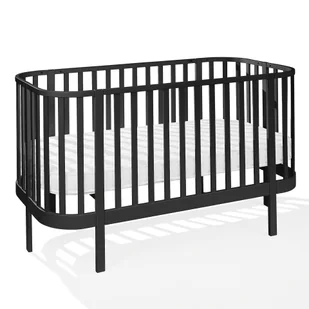 ATB MEBLE łóżeczko z materacem 140x70 cm - łóżeczko 2w1 - łóżko dziecięce GRAND - łóżko młodzieżowe - czarne - Łóżka dla dzieci i młodzieży - miniaturka - grafika 1