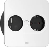 Gniazdka elektryczne - Bachmann BACHMANN TWIST 2 1xCEE7/3 1xUSB A/C 22W 2.0m AEH RAL9010 30GE kątowa - miniaturka - grafika 1