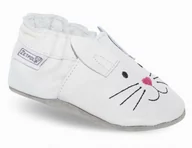 Buty dla dziewczynek - ZETPOL kapcie dziecięce skórzane paputki gumka białe Królik - miniaturka - grafika 1