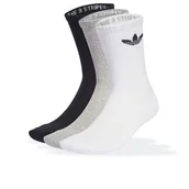 Skarpetki męskie - Skarpetki unisex adidas Originals 3-Stripies High Crew 3 Pairs JV7416 - białe - miniaturka - grafika 1