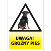 Numery na dom - Oznaczenie "Uwaga groźny pies" 14,8 x 21 - miniaturka - grafika 1