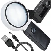 Mikroskopy i lupy - 2x LUPA NUMIZMATYCZNA SZKŁO POWIĘKSZAJĄCE SKŁADANE 3.5x110mm +25x18mm LAMPA - miniaturka - grafika 1