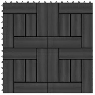 Podesty i deski tarasowe - VidaXL Lumarko Płytki tarasowe, 22 szt., 30 x 30 cm, 2 m, WPC, czarne 277803 VidaXL - miniaturka - grafika 1