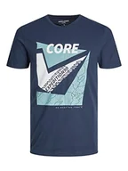 Koszulki męskie - JACK & JONES Męski t-shirt JCOBOOSTER Tee SS Crew Neck JAN 23, granatowy, rozmiar M, granatowy blezer, M - miniaturka - grafika 1